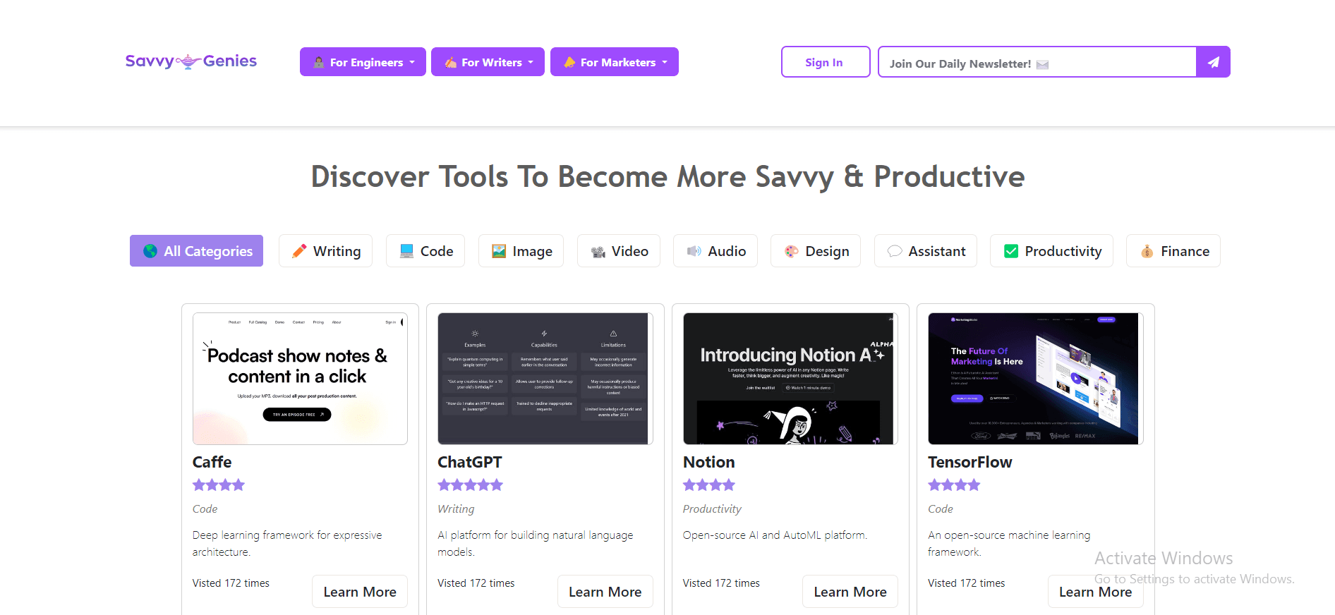 /projects/savvy-genies/Screenshot.png